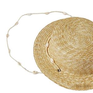 1love2hugs3kisses Seashells Boater Straw Hat