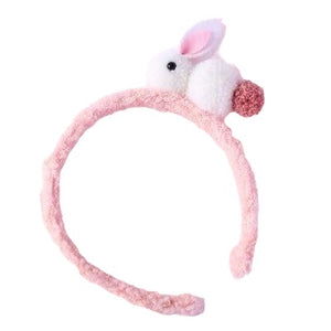 1love2hugs3kisses Plush Bunny Kids Headband Pink