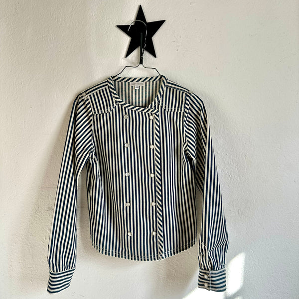 Pre-loved Louis Louise Luco Kid Jacket Striped White Blue 10 years