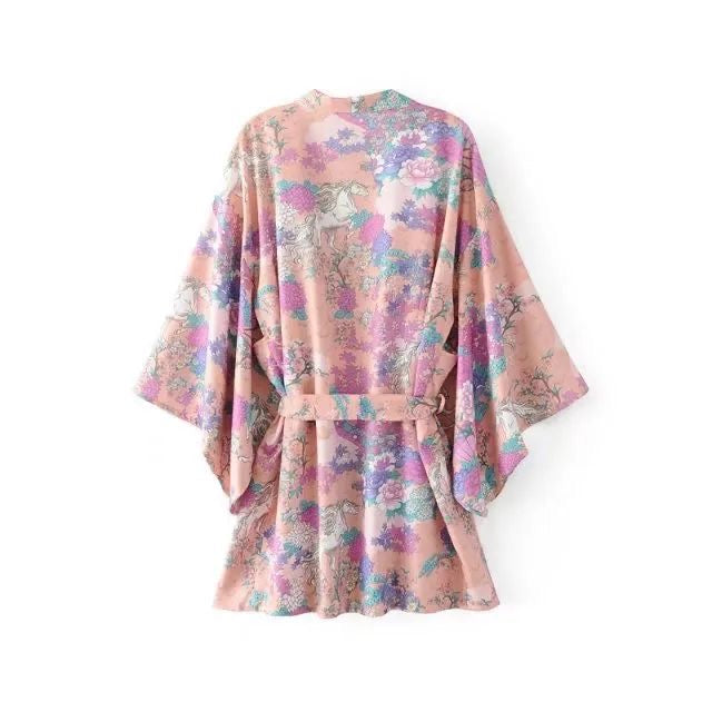 1love2hugs3kisses Short Kimono Lilac Flowers