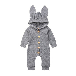 1love2hugs3kisses Baby Bunny Jumpsuit Grey Melange