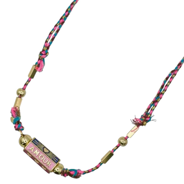 Bohemian Amour Locket Necklace – Pink