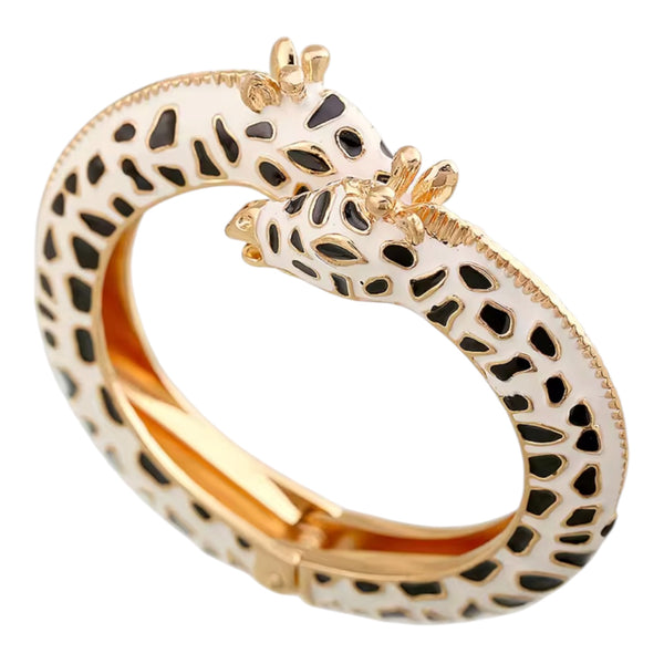 Giraffe Bangle Bracelet Enamel - Black