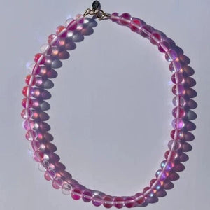 1Love 2Hugs 3Kisses Beaded Necklace Pink