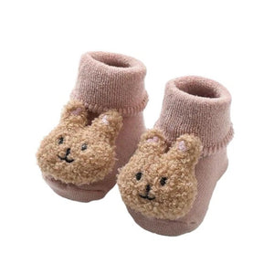 1Love 2Hugs 3Kisses Bunny Baby Anti Slip Socks Pink