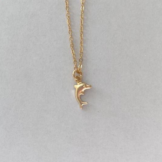 1Love 2Hugs 3Kisses Dolphin Necklace Gold