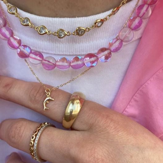 Dolphin Charm Necklace - Gold