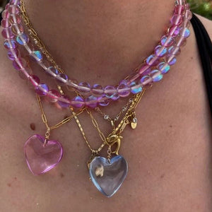 1Love 2Hugs 3Kisses Puffy Heart Necklace Pink1Love 2Hugs 3Kisses Puffy Heart Necklace Blue