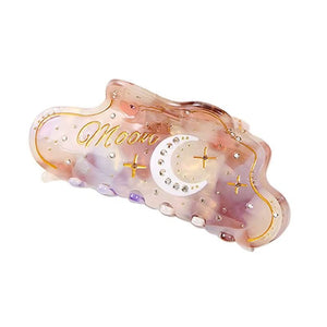1Love 2Hugs 3Kisses Hairclip Diamond Moon And Stars Lilac
