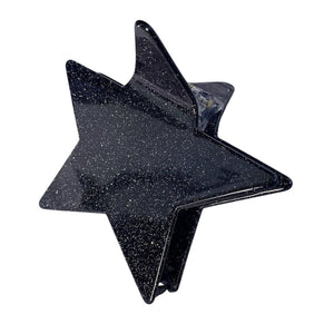 1Love 2Hugs 3Kisses Hairclip Star Black Glitter