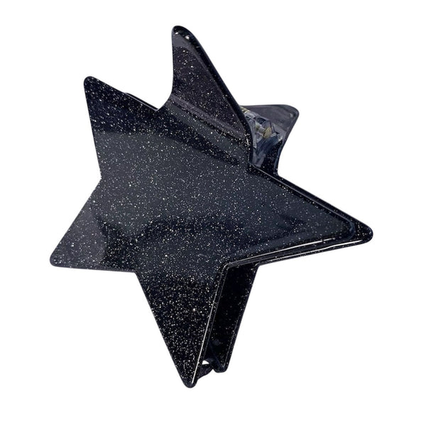 1Love 2Hugs 3Kisses Hairclip Star Black Glitter