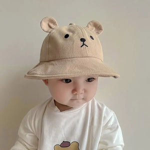 1love2hugs3kisses Baby Bear Bucket Hat With Ears Brown