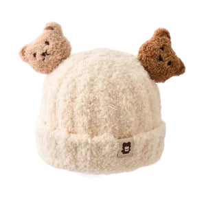 1love2hugs3kisses Baby Bear Winter Hat Cream