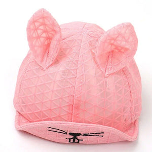 1love2hugs3kisses Baby Bunny Mesh Hat With Ears Pink