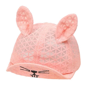1love2hugs3kisses Baby Bunny Mesh Hat With Ears Pink