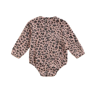 1love2hugs3kisses Baby Onesie Pink Leopard
