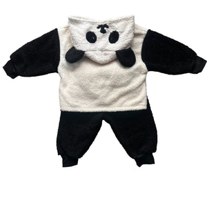 1love2hugs3kisses Baby Panda Fleece Hooded Sweater + Pants Black