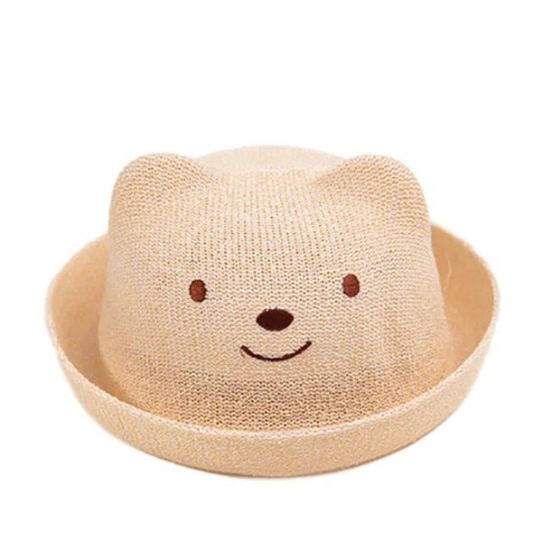 1love2hugs3kisses Kids Hat Bear Ears Beige