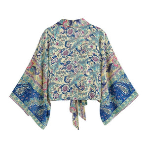 1love2hugs3kisses Kimono Tie Top Floral Pink-Blue