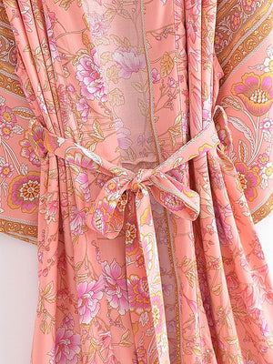 1love2hugs3kisses Long Kimono Floral Pink