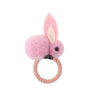 1love2hugs3kisses Plush Bunny Hair Ring Pink