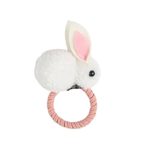1love2hugs3kisses Plush Bunny Hair Ring White