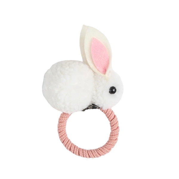 1love2hugs3kisses Plush Bunny Hair Ring White