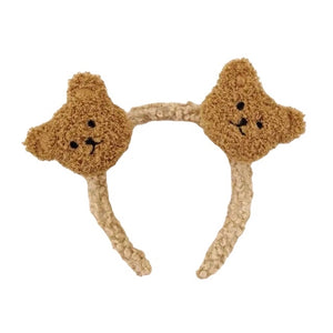 1love2hugs3kisses Plush Kids Headband Beige Bear