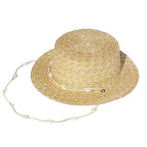1love2hugs3kisses Seashells Boater Straw Hat
