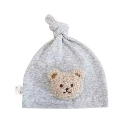1love2hugs3kisses Newborn Baby Hat Bear Grey
