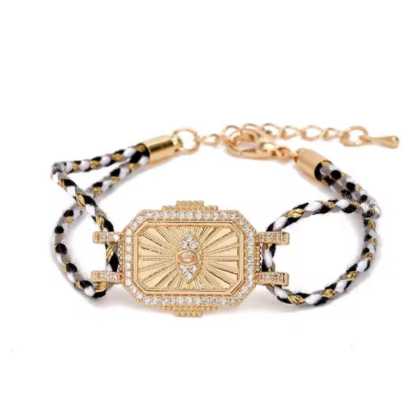 Evil Eye Tarot Bracelet – Black & Gold