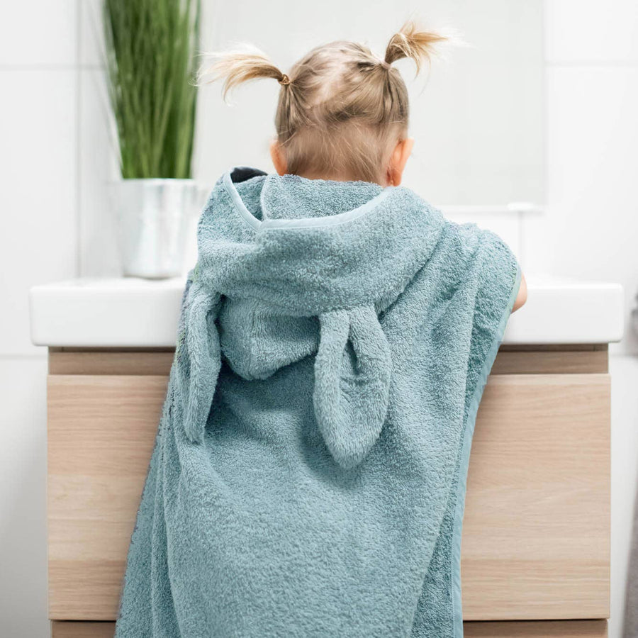 Summerville Organic Bath Poncho Rabbit - Ice Blue
