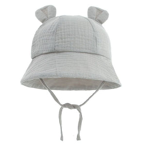1love2hugs3kisses Baby Bucket Hat With Ears Grey