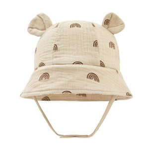 1love2hugs3kisses Baby Bucket Hat With Ears Rainbows