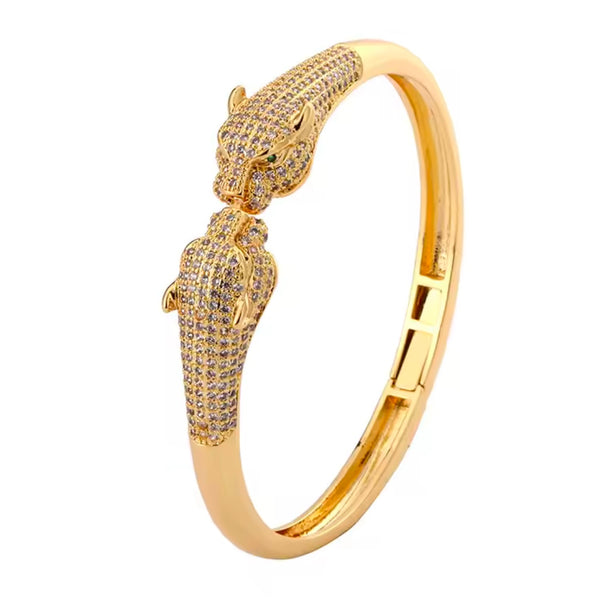 Leopard Bangle Bracelet - Gold