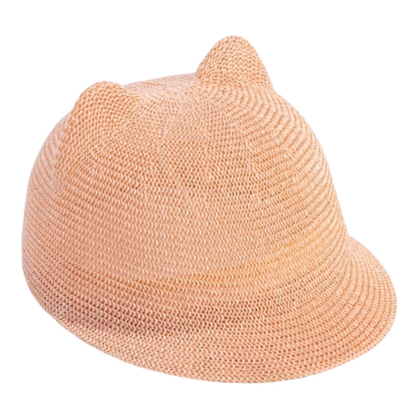 Bear Ears Straw Hat – Pink
