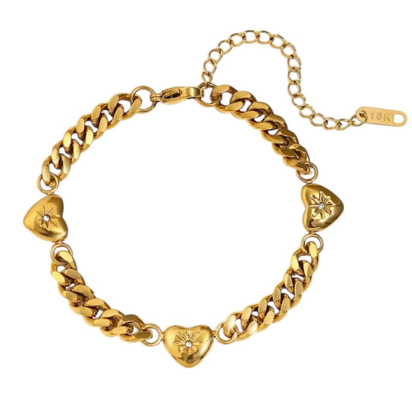 Heart North Star Bracelet – Gold