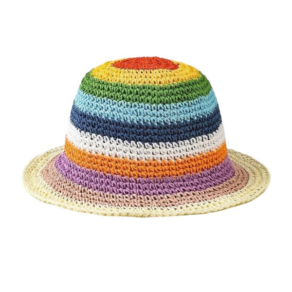 1love2hugs3kisses Bucket Crochet Hat Rainbow Multicolor
