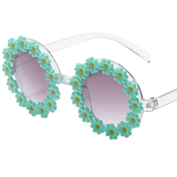Kids Daisy Flower Sunglasses - Mint Green