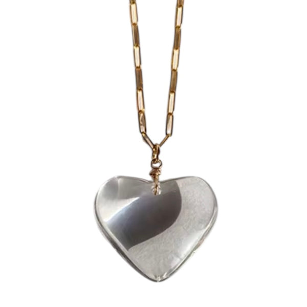 Puffy Heart Necklace - Transparant