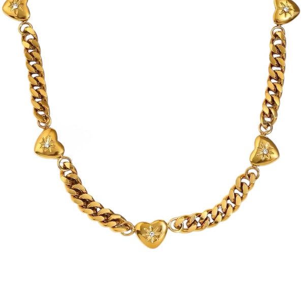 Heart North Star Necklace – Gold