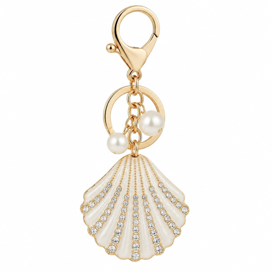 Pearl Shell Keychain – White