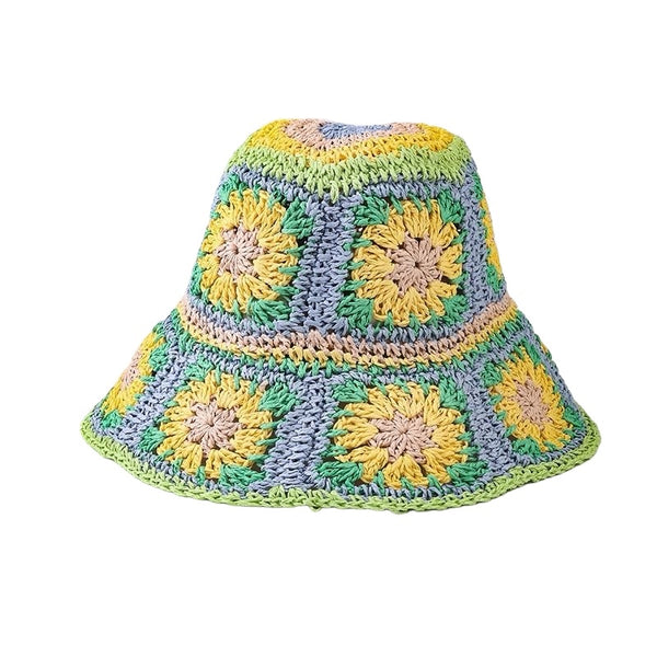 1love2hugs3kisses Crochet Hat Flower Lilac Green