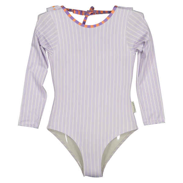 Paper Boat Long Sleeve Swimsuit - Lavander Cherry