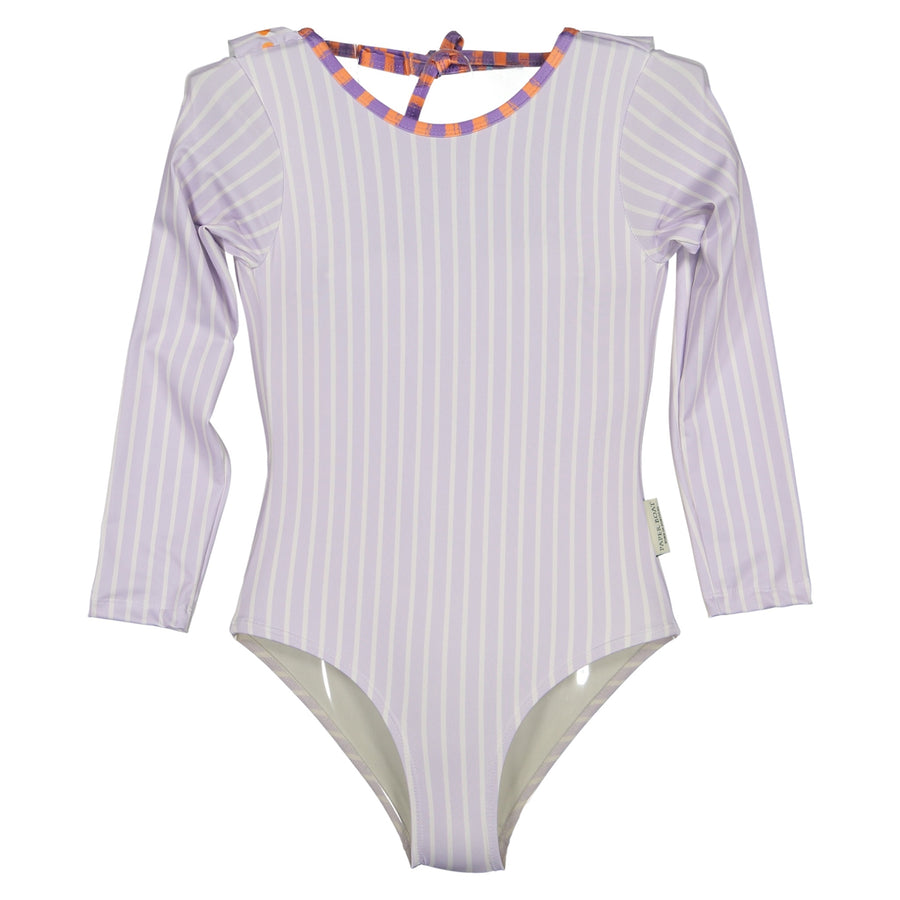 Paper Boat Long Sleeve Swimsuit - Lavander Cherry