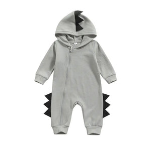1love2hugs3kisses Baby Dino Jumpsuit Grey Black