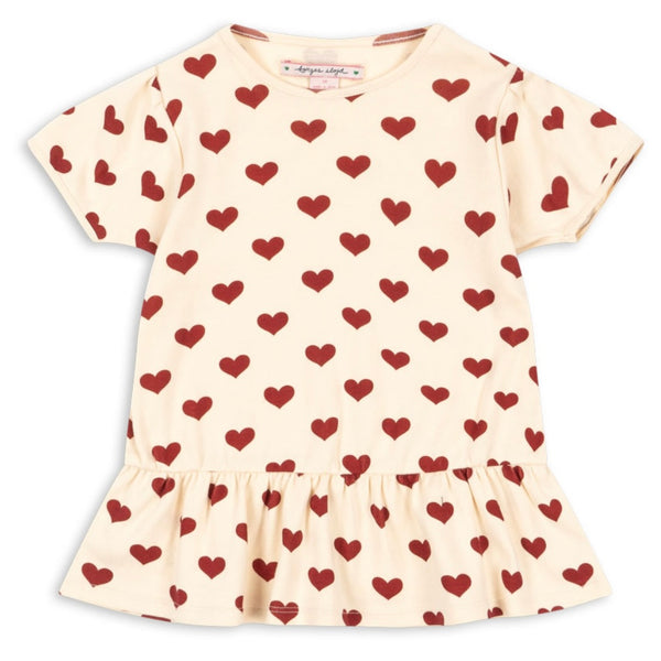 Konges Sløjd Basic Frill Tee - Amour Rouge