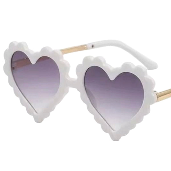 Kids Heart Sunglasses - White
