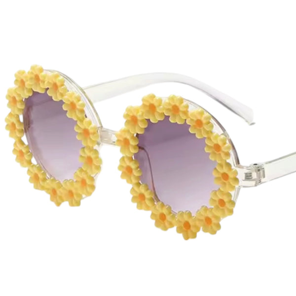 Kids Daisy Flower Sunglasses - Yellow