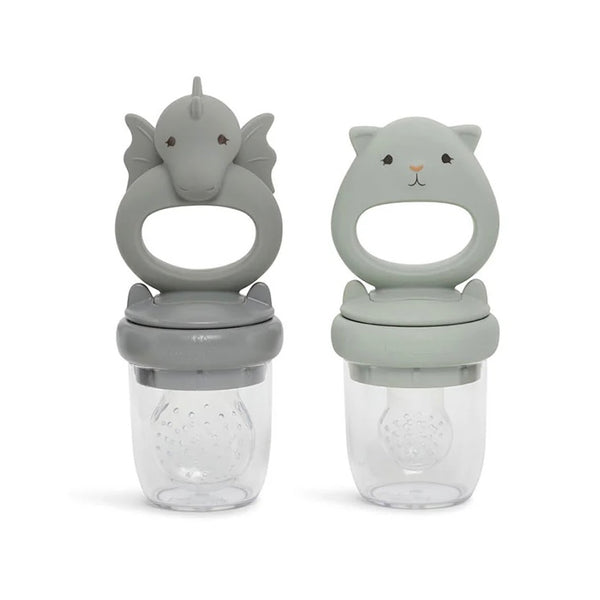 Konges Sløjd 2 Pack Fruit Feeding Pacifier Dragon and Cat - Whale / L’eau